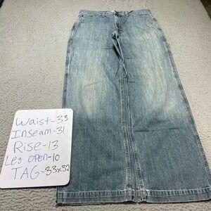 Vintage Y2K GAP Contractor Carpenter Jeans 33 X 32 Wide Leg Bottoms Light Blue